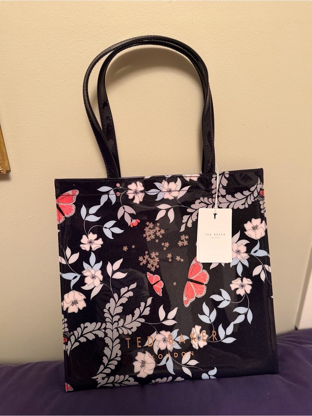 NWT Ted Baker London Kyoto Gardens Large Icon Tote Bag - Midnight